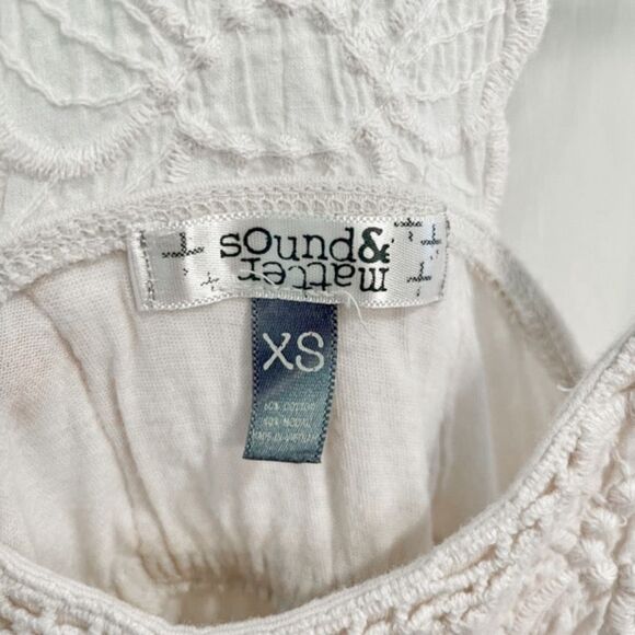 Sound & Matter White Crochet Lace Racerback Boho Tank Top - Picture 4 of 4